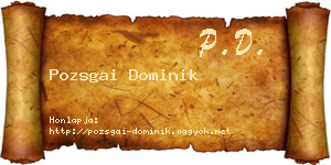 Pozsgai Dominik névjegykártya